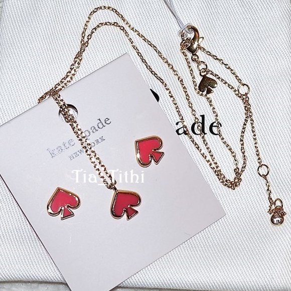 Kate Spade Enamel Pendant and Studs Set - Picture 2 of 4